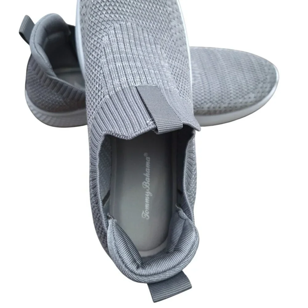 Tommy Bahama Womens Gray Knit Slip On Sneakers Lightweight Casual Size 9.
